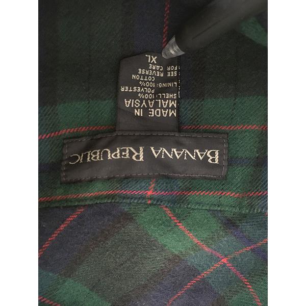 古着 90s BANANA REPUBLIC チェック ライナー ハーフジップ プル