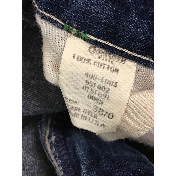 古着 80s USA製 Oshkosh B'gosh 濃紺 ブルー デニム ワーク ペインター