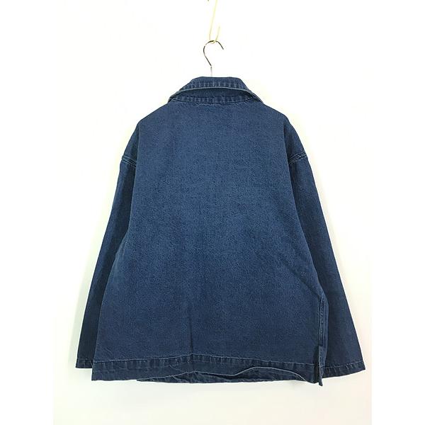 古着 00s J.Peterman 襟付き ブルー デニム プルオーバー 