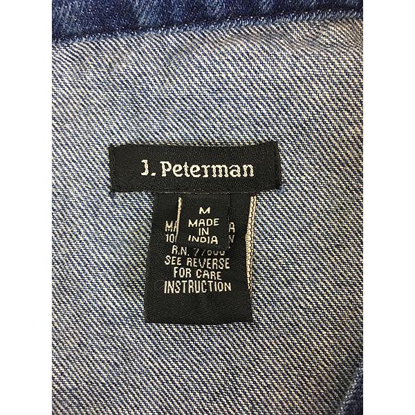 古着 00s J.Peterman 襟付き ブルー デニム プルオーバー 