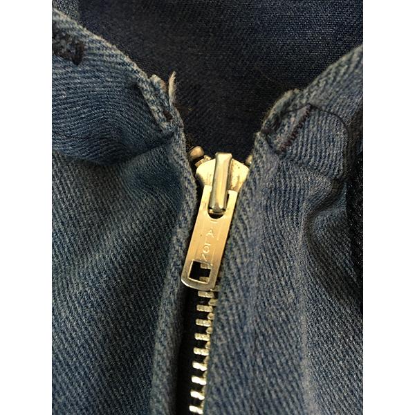 古着 70s デニム ライク フランネル コットン フルジップ フーデッド