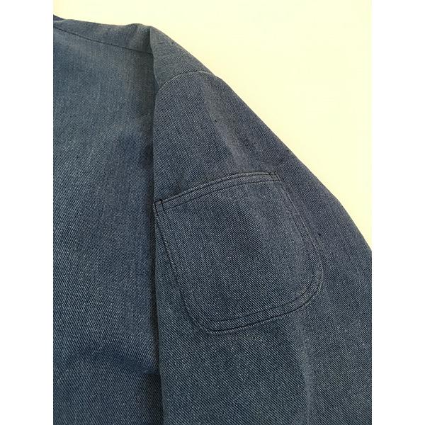 古着 70s デニム ライク フランネル コットン フルジップ フーデッド ジャケット パーカー L 古着 70s デニム ライク フランネル コットン フルジップ フーデッド