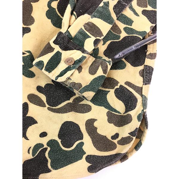 古着 80s USA製 LL Bean ダックハンター カモ 迷彩 フランネル シャツ