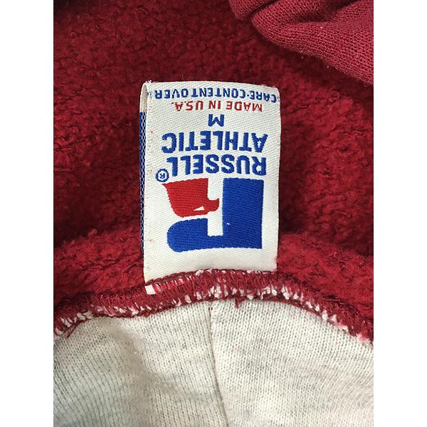 古着 90s USA製 Russell Wフェイス フード ハーフボタン プルオーバー