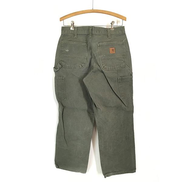 古着 Carhartt MOS モスグリーン ダック ペインター ワーク パンツ W32