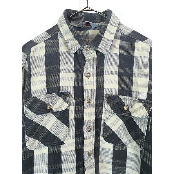 古着 90s Carhartt ブラック ブロック チェック ヘビー フランネル