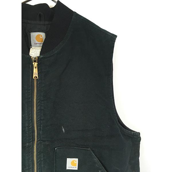 「Deadstock」 古着 Carhartt ブラック ダック 首リブ パデット ベスト 2XL 古着 Carhartt ブラック ダック 首リブ パデット ベスト XL : 古着屋