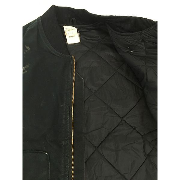 古着 Carhartt ブラック ダック 首リブ パデット ベスト XL : 古着屋