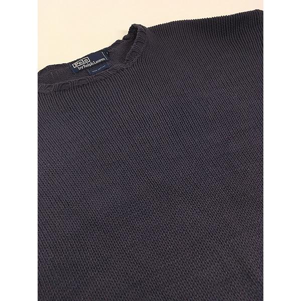 古着 90s Polo Ralph Lauren ポニーなし ソリッド コットン ニット 