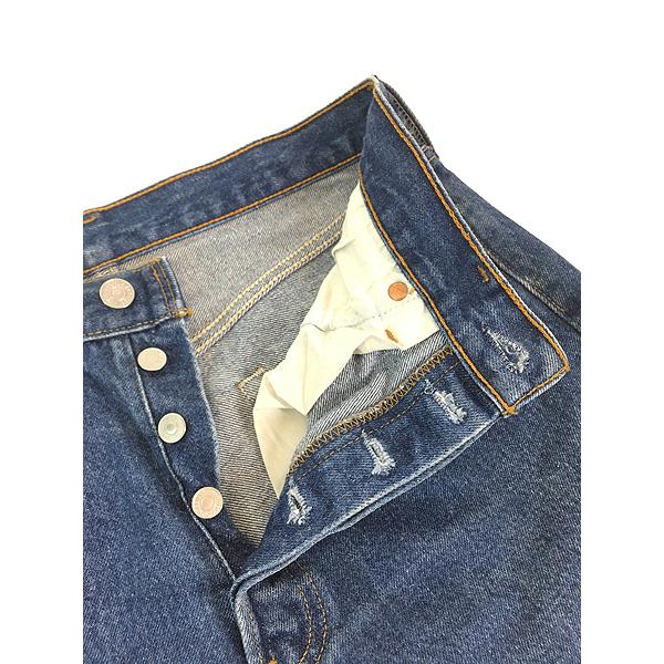 【中古】Levi's 90s USA製 ヴィンテージ 501-0115 デニムパンツ ジーンズ ストレート W28 L34 S インディゴ 青 古着 90s USA製 Levi's 501-0115 濃紺 ブルー デニム パンツ ジーンズ