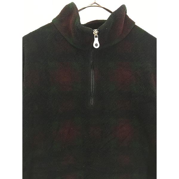 古着 90s USA製 LANDS' END チェック 総柄 ハーフジップ プル 古着 90s USA製 LANDS' END チェック 総柄 ハーフジップ プル