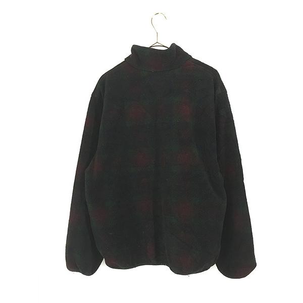 古着 90s USA製 LANDS' END チェック 総柄 ハーフジップ プル 古着 90s USA製 LANDS' END チェック 総柄 ハーフジップ プル