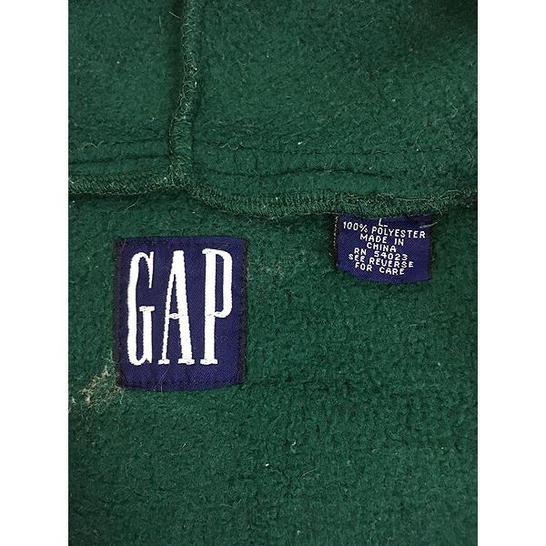 古着 90s GAP ハーフジップ プルオーバー フーデッド フリース