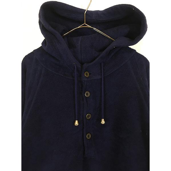 古着 90s USA製 Eddie Bauer 無地 ソリッド ハーフボタン フーデッド フリース ジャケット パーカー XL 古着 90s USA製 Eddie Bauer 無地 ソリッド ハーフボタン フーデッド