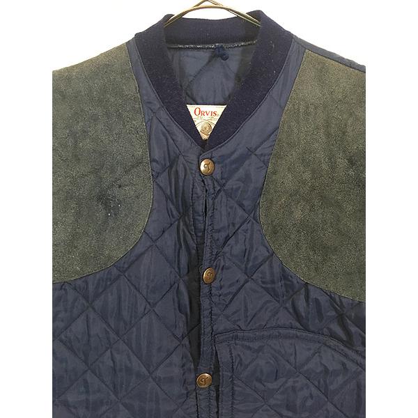 古着 80s 英国製 ORVIS ショルダー パッチ パデッド キルティング