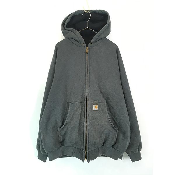 古着 00ｓ Carhartt 裏地 メッシュ ワンポイント パッチ スウェット ジップ パーカー ネイビー XL 古着 Carhartt 裏地 メッシュ ワンポイント パッチ スウェット ジップ