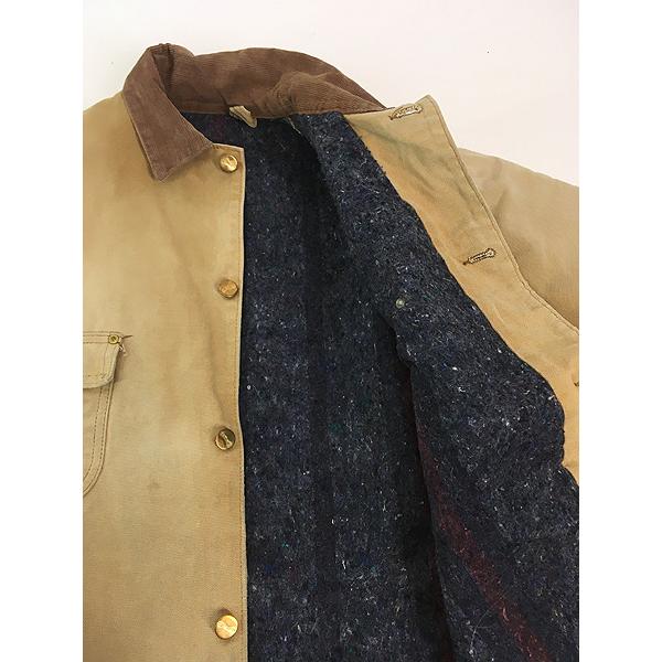 古着 80s Carhartt 裏地 ストライプ ブランケット ブラウン ダック