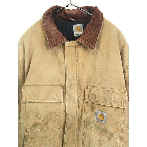 古着 90s USA製 Carhartt ブラウン ダック パデット トラディショナル