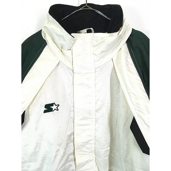 古着 90s STARTER NFL New York Jets ジェッツ 2way ハーフジップ プル 古着：New York Jets ナイロンジャケット