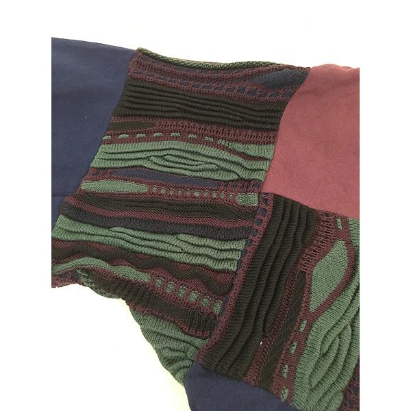 古着 90s Canada製 TUNDRA 3D ランダム ストライプ コットン ニット