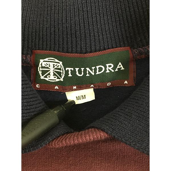 古着 90s Canada製 TUNDRA 3D ランダム ストライプ コットン ニット