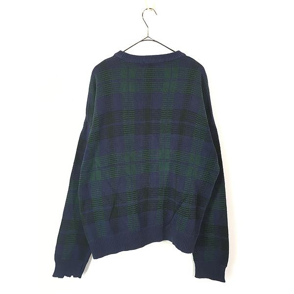 古着 90s Brooks Brothers グリーン チェック ローゲージ コットン