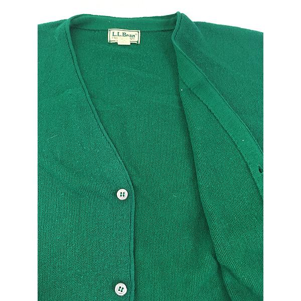 古着 80s USA製 LL Bean パール編み アクリル ニット カーディガン 