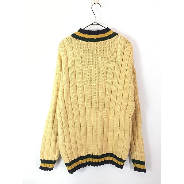 古着 90s Willis&Geiger Vネック ボーダー チルデン スクール