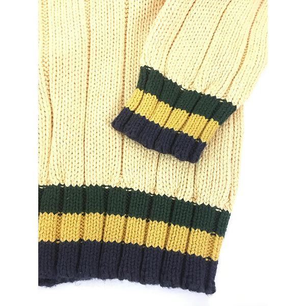 古着 90s Willis&Geiger Vネック ボーダー チルデン スクール