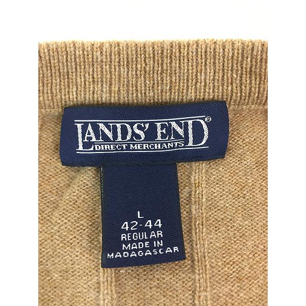 古着 90s LANDS' END 豪華 100% カシミヤ ニット ベスト L