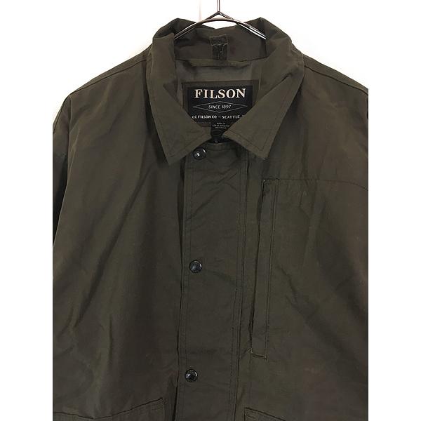 フィルソン　オイルドジャケット　アメリカ製　ワークジャケット　ヴィンテージ USA製 FILSON オイルドジャケット カーキ 表記(L) | SOLD OUT