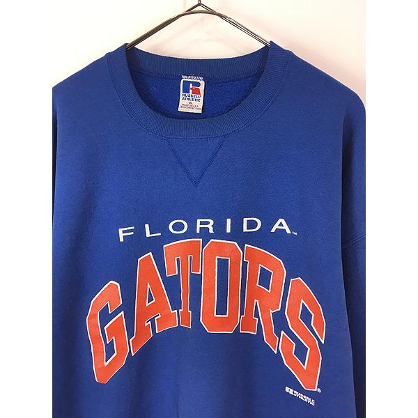 90s USA製 NCAA フロリダ大学　Gatorsカレッジ ヴィンテージラグ 古着 90s USA製 Russell 「Florida Gators」 ゲイターズ カレッジ