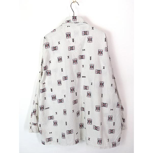 古着 50s Penney's Towncraft ネイティブ パターン 総柄 開襟 ボックス
