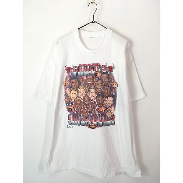 古着 90s NBA Chicago BULLS ブルズ 「5 TIME CHAMPS」 チャンピオン