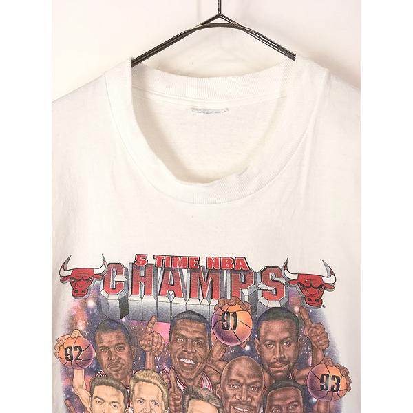 古着 90s NBA Chicago BULLS ブルズ 「5 TIME CHAMPS」 チャンピオン