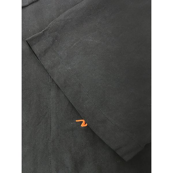 古着 HARLEY DAVIDSON バイク 刺しゅう 半袖 開襟 ブラック シルク