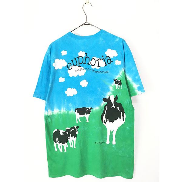 古着 90-00s BEN&JERRY'S アイスクリーム 企業 タイダイ Tシャツ M