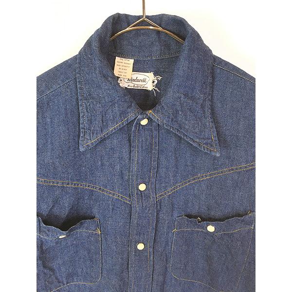古着 60-70s Madewell ミミ付 フルスナップボタン 真紺 インディゴ
