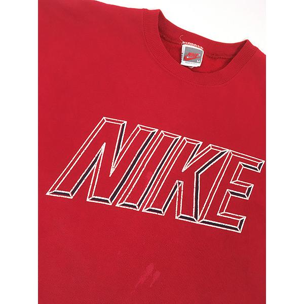 古着 90s USA製 NIKE BIG ロゴ プリント 半袖 スウェット