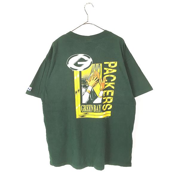 古着 90s USA製 NFL Green Bay Packers パッカーズ 両面 BIG プリント