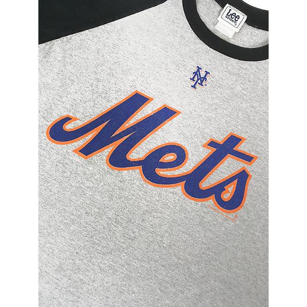 古着 00s MLB New York Mets メッツ ラグラン 7分袖 Tシャツ XL位