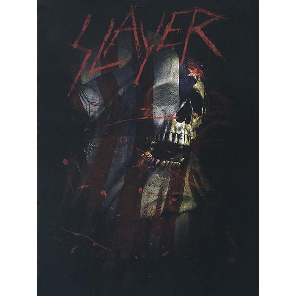 古着 00s SLAYER フラッグ スカル スラッシュ メタル ロック バンド T