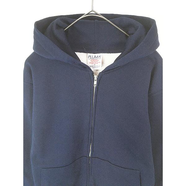古着 90s〜 裏サーマル フーディ ジップ パーカー フェード ネイビー 短丈 90s Dickies 裏サーマル ジップパーカー vintageフェード 紺色