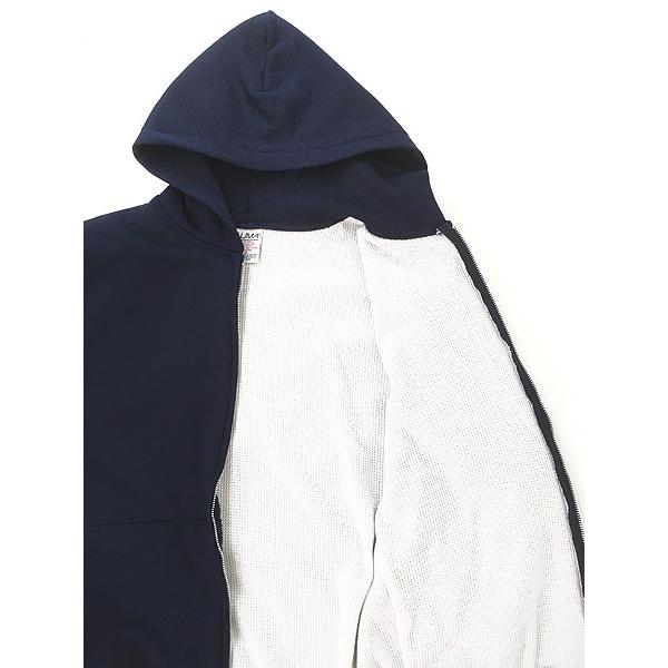 貴重size 90s - PLUMA パーカー ダブルフェイス　裏サーマル　紺 古着 90s PLUMA 無地 ソリッド 裏サーマル セットイン