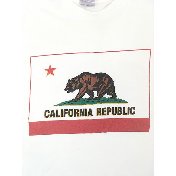 古着 90s CALIFORNIA REPUBLIC カリフォルニア 州旗 フラッグ Tシャツ
