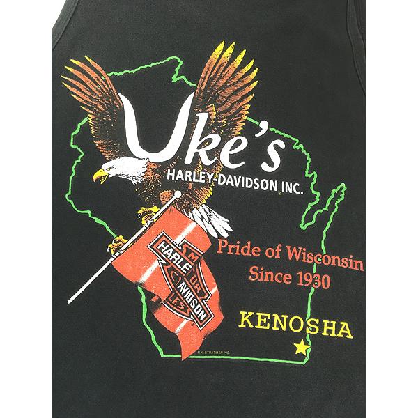 古着 90s USA製 HARLEY DAVIDSON イーグル バー&シールド タンクトップ