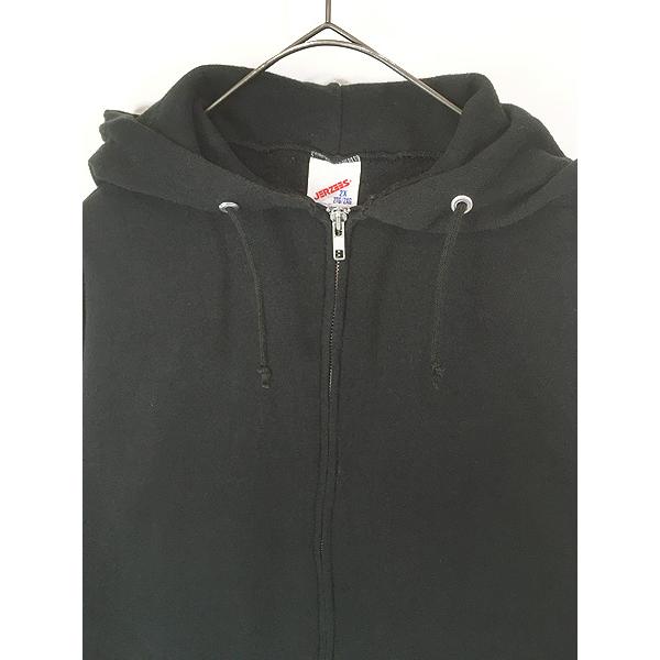 【美品】90s JERZEES ブラック フルジップ パーカー L 楽天市場】80s 90s USA製 人気 黒 □ JERZEES 無地 フルジップ