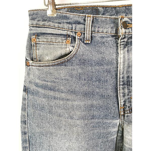 古着 90s USA製 Levi's 512-4891 ヒゲ 縦落ち ブルー デニム スキニー
