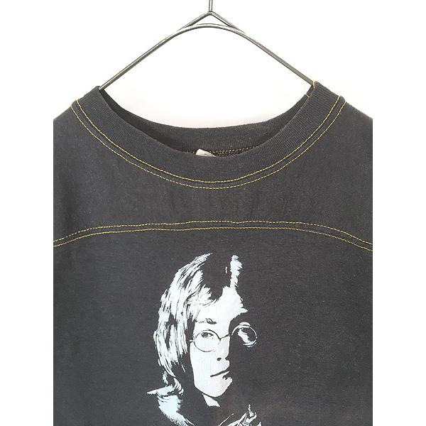 古着 80s USA製 The Beatles John Lennon モノクロ アート