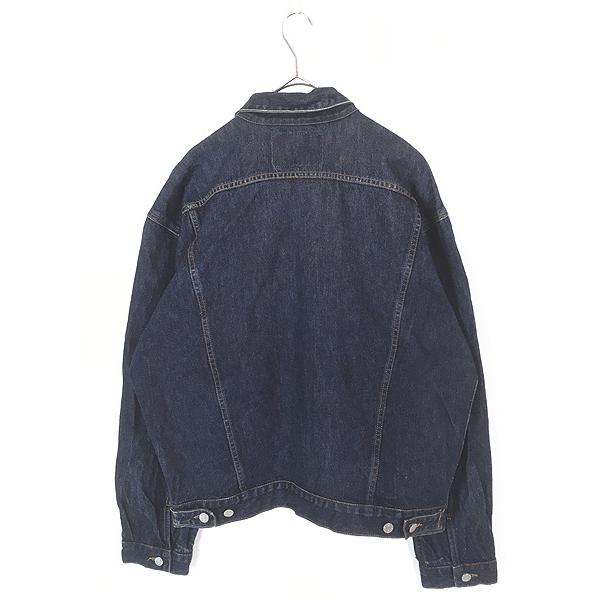 古着 90s USA製 GUESS 濃紺 ブルー デニム トラッカー ジャケット G
